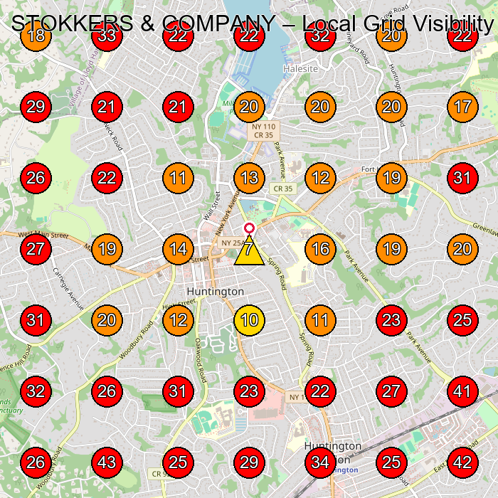 STOKKERS & COMPANY GeoGrid visibility map for Custom Home Builder in Huntington